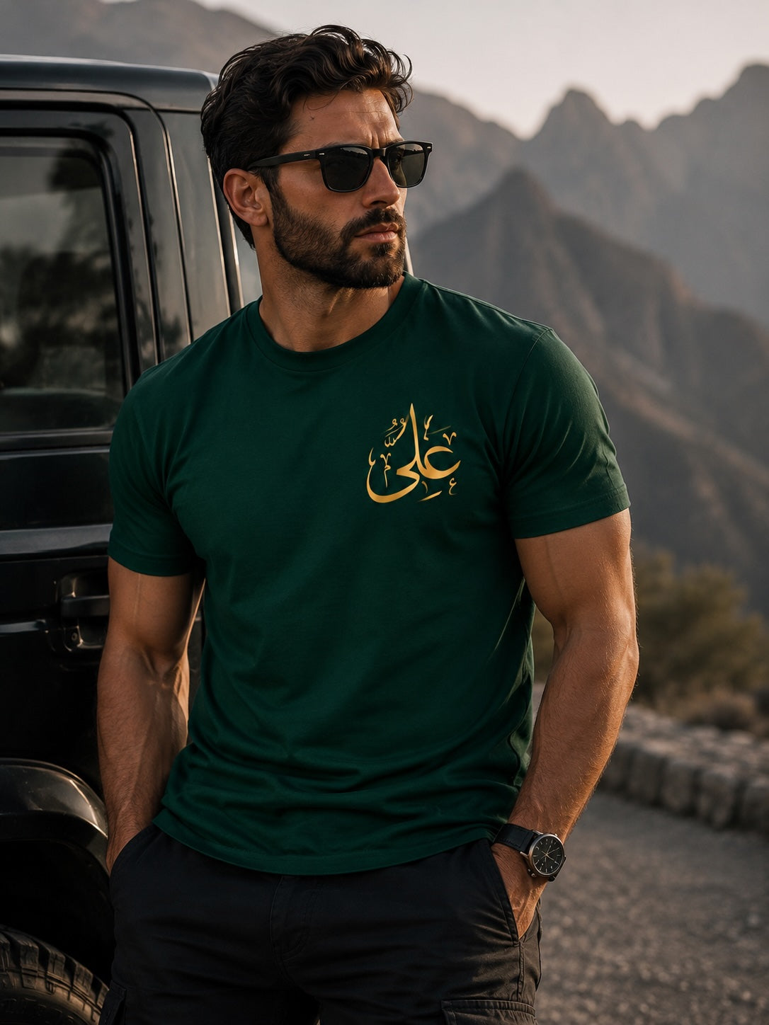 Mens Personalised Metallic Gold Small Text T-Shirt - 220 GSM