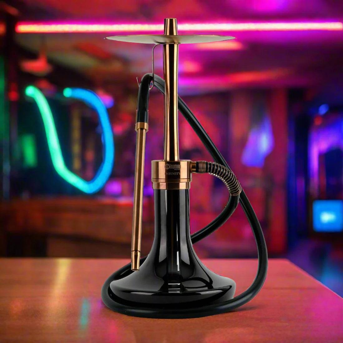 Oduman Infinity Hookah | Shisha Pipe | Hookah-Black Glass Bronze Body - Shisha Shop