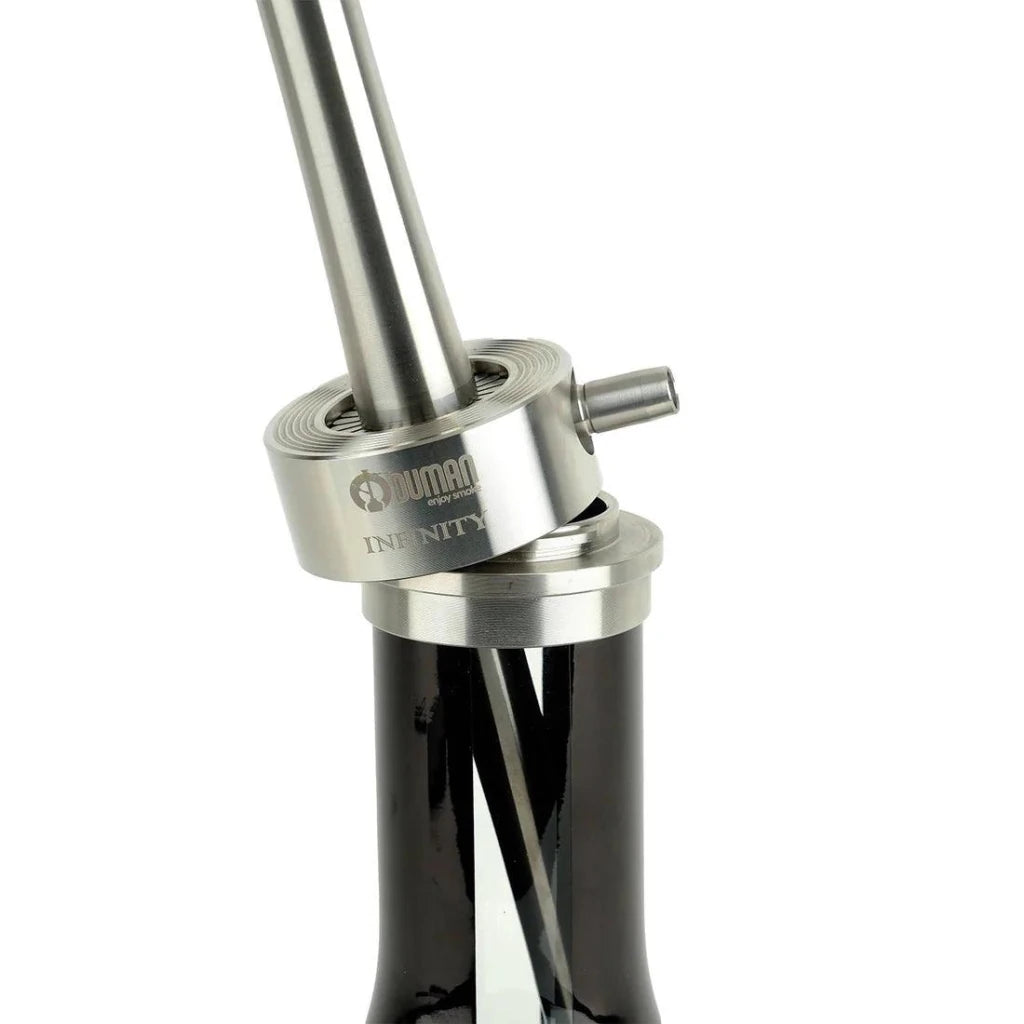 Oduman Infinity Hookah | Shisha Pipe | Hookah - Black Glass Silver Body - Shisha Shop