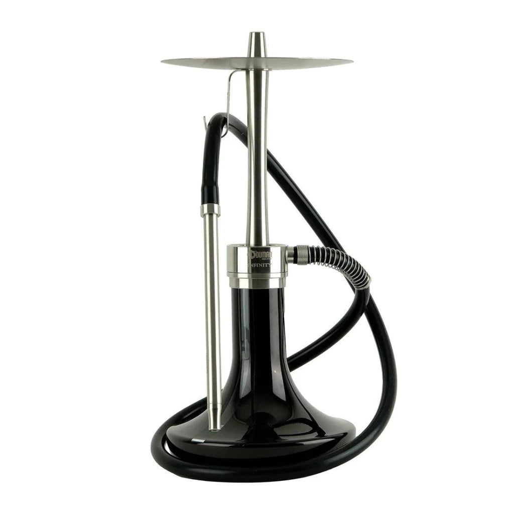 Oduman Infinity Hookah | Shisha Pipe | Hookah - Black Glass Silver Body - Shisha Shop