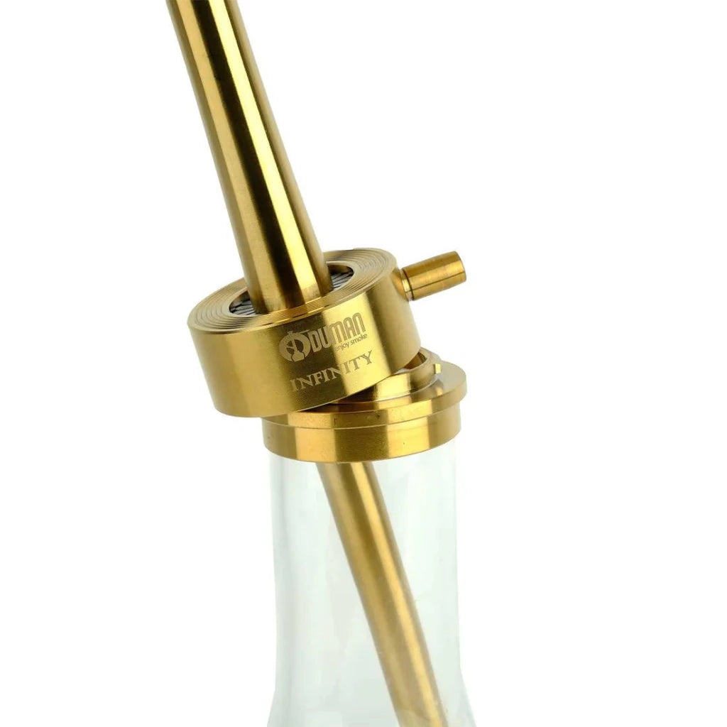 Oduman Infinity Hookah | Shisha Pipe | Hookah - Clear Glass Gold Body - Shisha Shop