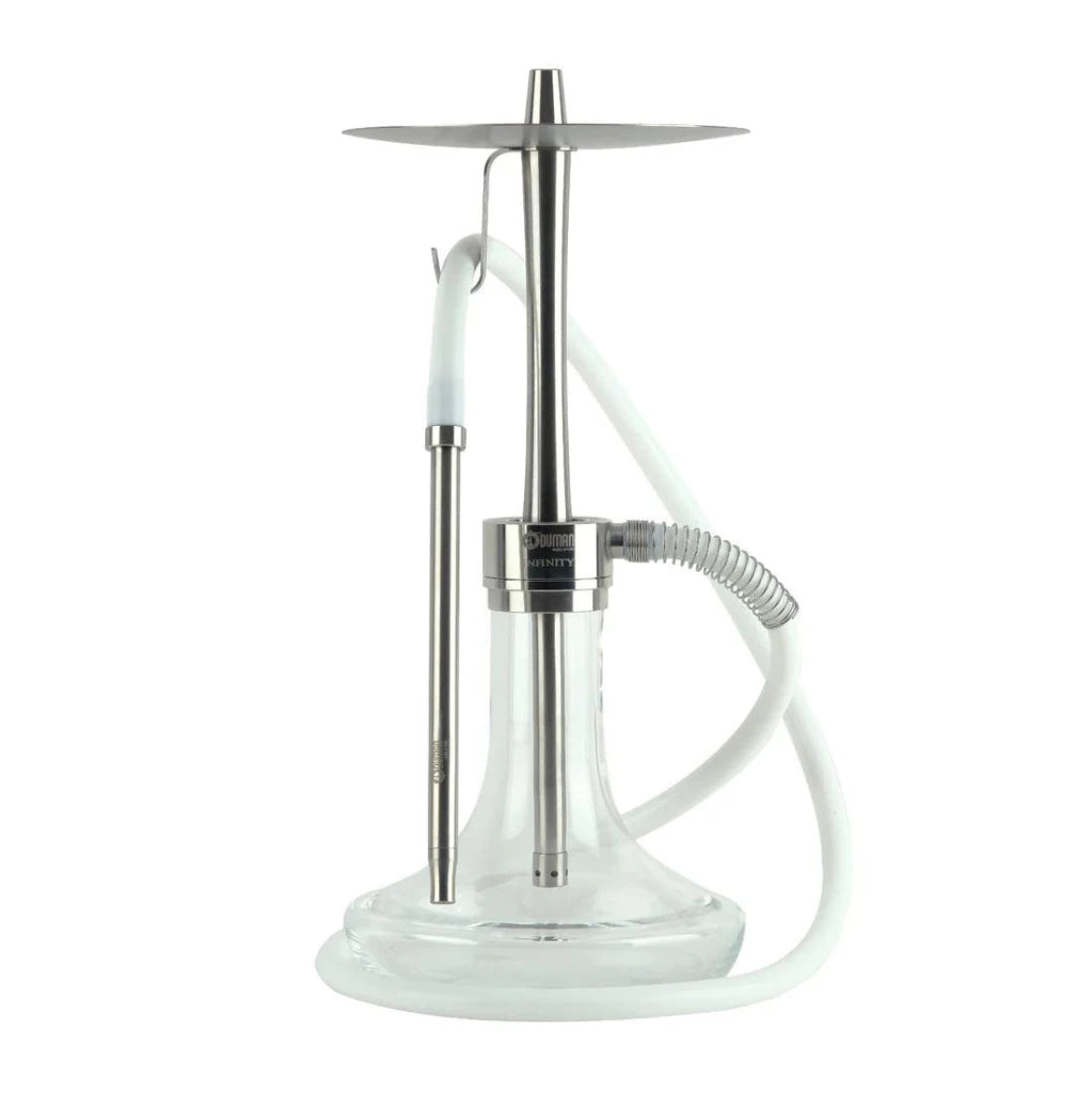 Oduman Infinity Hookah | Shisha Pipe | Hookah - Clear Glass Silver Body - Shisha Shop