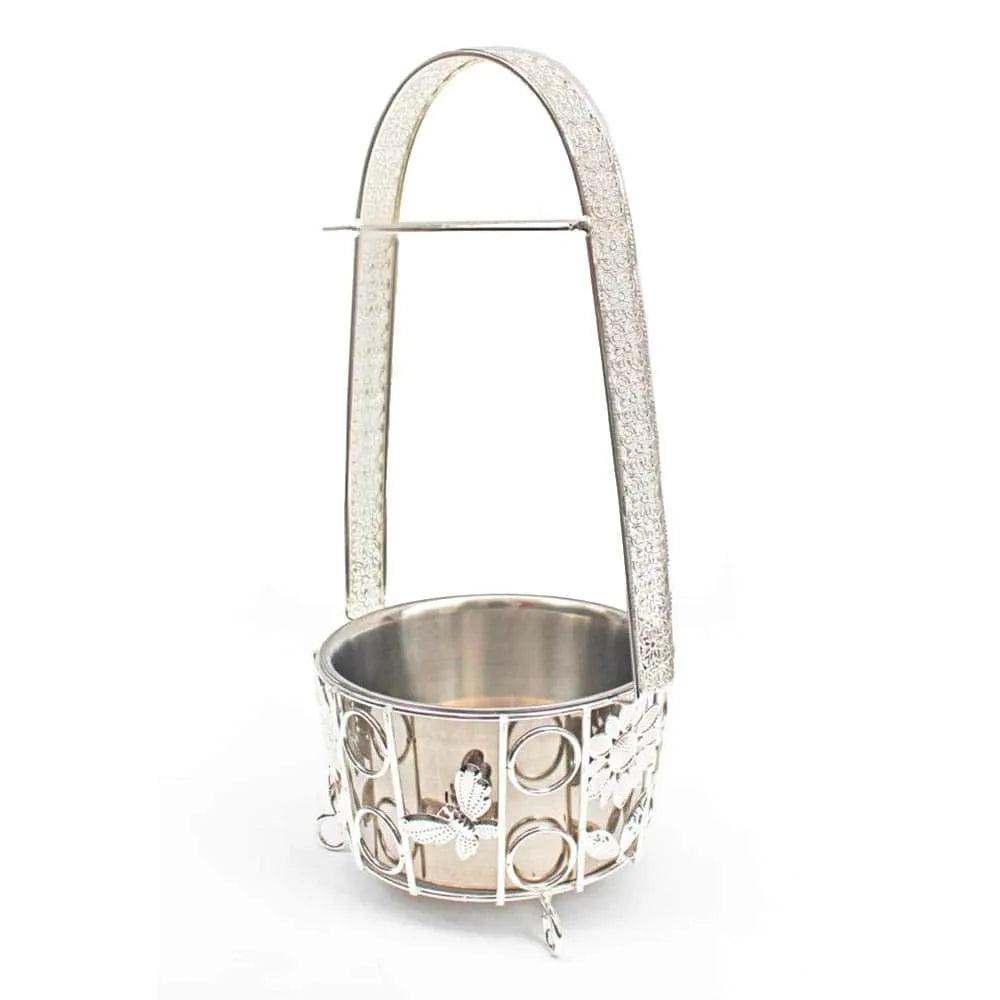 Large Charcoal Bucket Silver Design - Shisha Shop