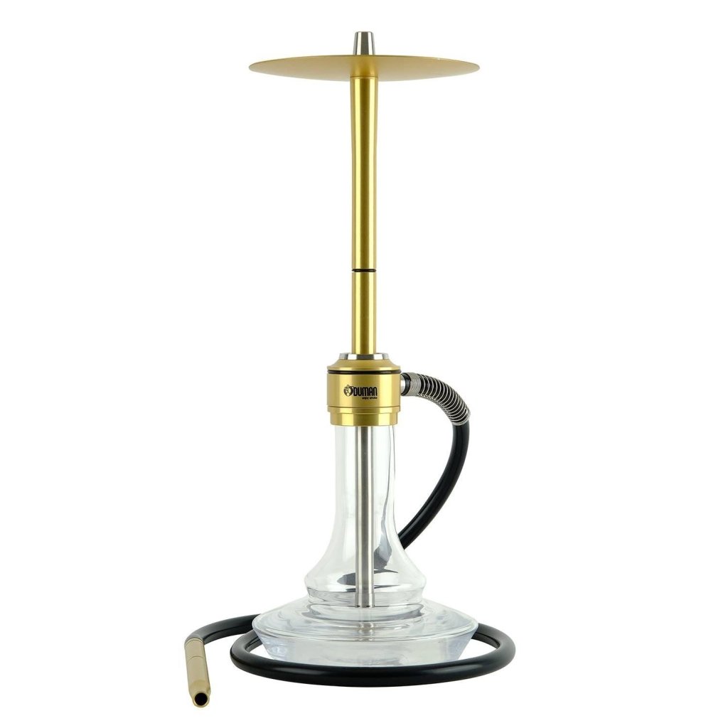 Oduman Nova Hookah | Shisha Pipe | Hookah - Clear Glass Gold - Shisha Shop
