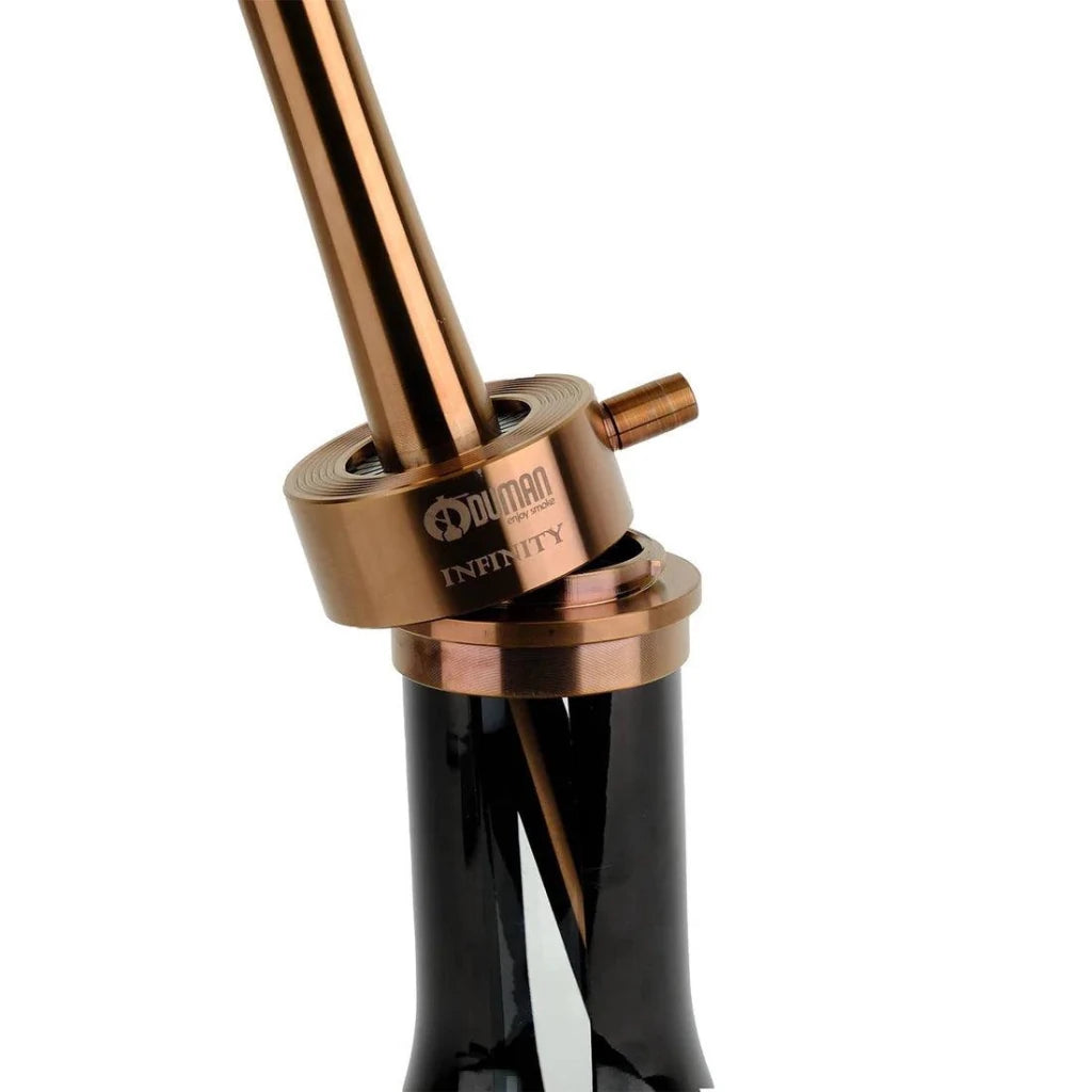 Oduman Infinity Hookah | Shisha Pipe | Hookah - Black Glass Bronze Body - Shisha Shop