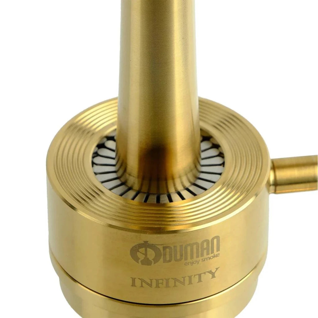 Oduman Infinity Hookah | Shisha Pipe | Hookah - Clear Glass Gold Body - Shisha Shop