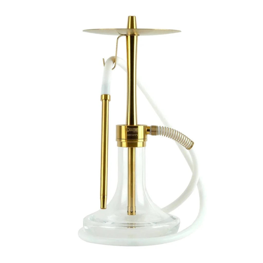 Oduman Infinity Hookah | Shisha Pipe | Hookah - Clear Glass Gold Body - Shisha Shop