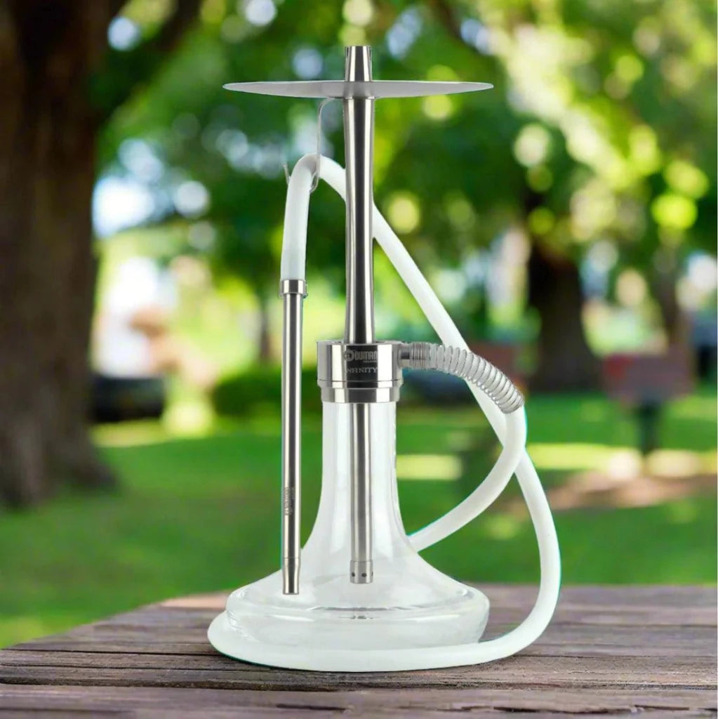 Oduman Infinity Hookah | Shisha Pipe | Hookah - Clear Glass Silver Body - Shisha Shop