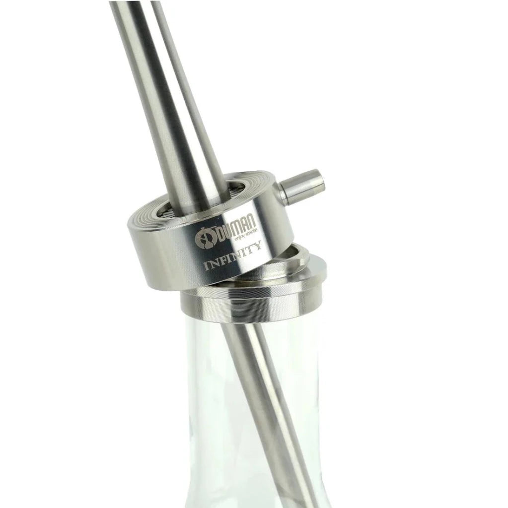 Oduman Infinity Hookah | Shisha Pipe | Hookah - Clear Glass Silver Body - Shisha Shop