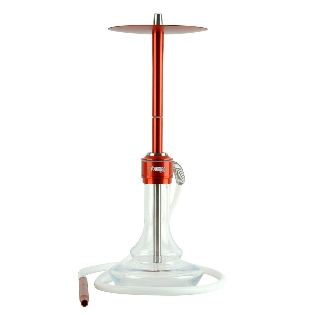 Oduman Nova Hookah | Shisha Pipe | Hookah - Clear Glass Red - Shisha Shop