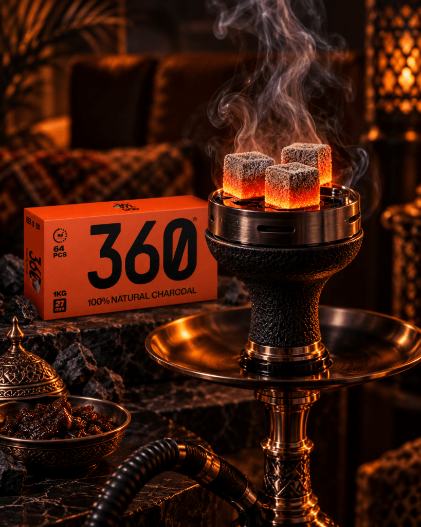 OVO 360 Premium Charcoal 27mm Cubes – 1kg (64 Pieces) - Shisha Shop